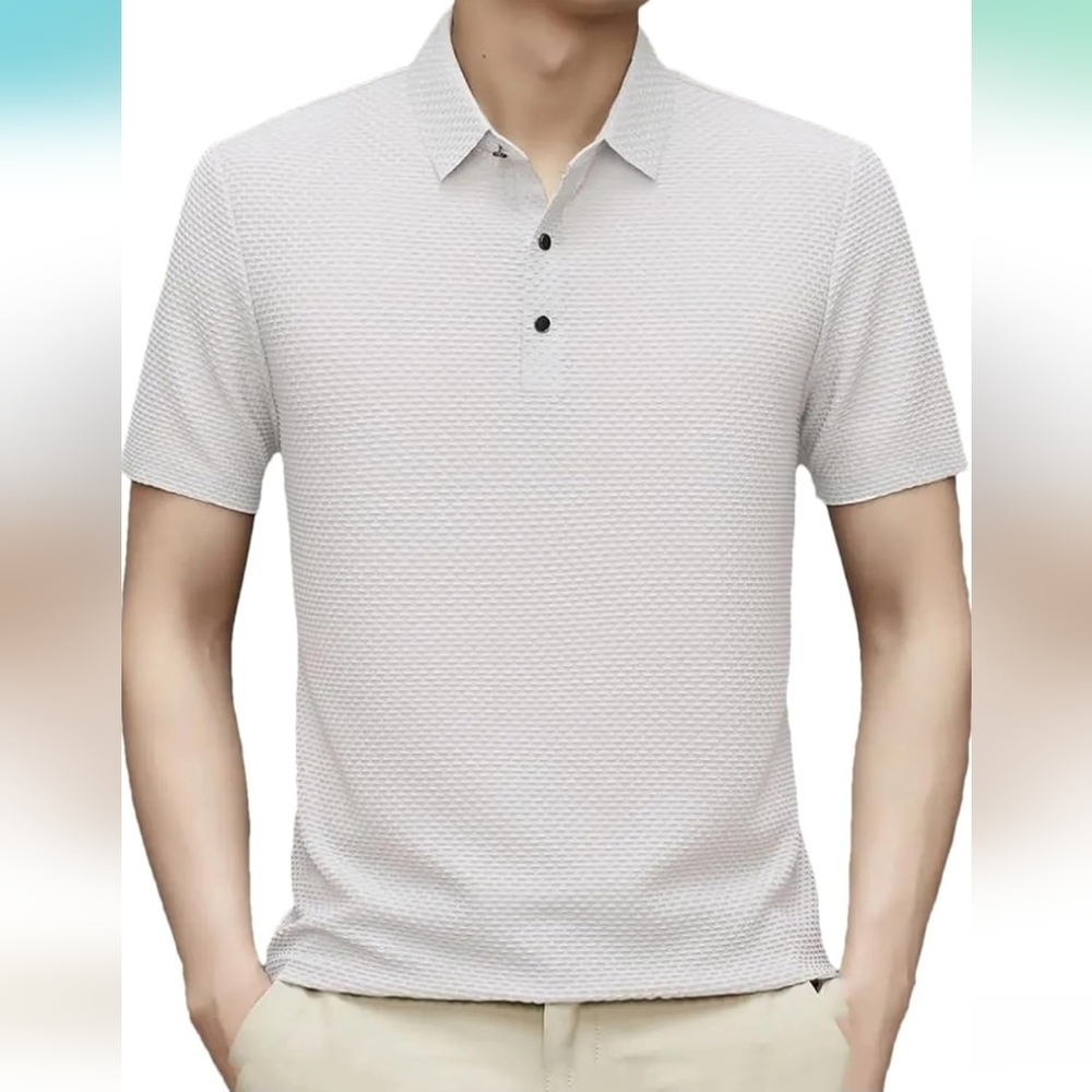NWT TR ice silk breathable‎ short sleeve polo Size Large in White